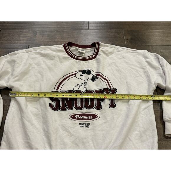 Peanuts Snoopy Womens White Long Sleeve Crew Neck Casual Pullover Sweatshirt XXL - Picture 9 of 9